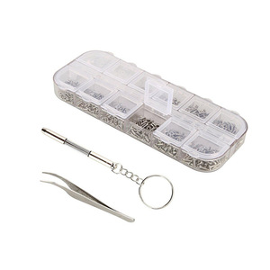 Juego de tornillos metálicos <span class=keywords><strong>para</strong></span> <span class=keywords><strong>gafas</strong></span> de 12/18 rejillas con tornillos <span class=keywords><strong>para</strong></span> puente nasal y tuercas, accesorios <span class=keywords><strong>para</strong></span> <span class=keywords><strong>gafas</strong></span> - Product Image 2