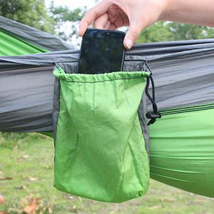 Solid Color Double Person Outdoor Furniture Parachute <b>Hammock</b> With Black Carabiner & Straps for Camping Survival Travel - Product Image 5