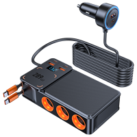 Adaptateur allume-cigare universel 11-en-1 pour voiture, chargeur rapide avec câble Type-C rétractable, ports USB multiples pour voitures 24V