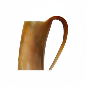 Mug en corne de buffle authentique et écologique, fait à la main, de qualité alimentaire, style médiéval, religieux, Feng Shui, mug à bière animal - Product Image 1