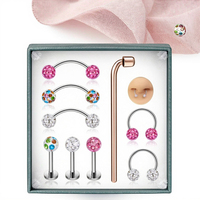 ASTM F136 titane Piercing Xinfocus boule de cristal anneau de sourcil Labret Piercing fer à cheval anneau de nez CBR pour femmes hommes