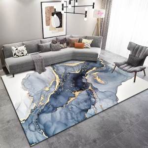 Alfombra moderna de bloque de Color a rayas abstractas de mármol transfronterizo de 10mm, alfombra geométrica lavable de terciopelo de cristal para dormitorio - Product Image 3