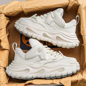 Zapatos Deportivos Retro para Caminar, Modelo 2026, Suela Gruesa, Elevada, de Cuero Genuino, Transpirables, Modernos y a la Moda para Exteriores - Product Image 4