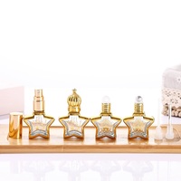 Emballage cosmétique pour soins de la peau, flacon de parfum en verre à bille de 10 ml, doré brillant en forme d'étoile, avec bouchon à vis
