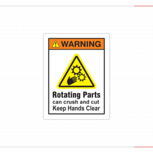 Étiquette d'avertissement pour pièces rotatives, autocollant de sécurité contre les risques de broyage et de coupure pour engrenages industriels, vente en gros pour les distributeurs - Product Image 1