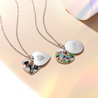 PYD Life personnalisé mode femmes accessoires Sublimation blanc coulissant rond pendentif collier pour les cadeaux de fête des mères