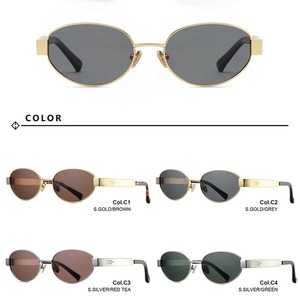 แว่นกันแดดโพลาไรซ์ทรงรี กรอบโลหะ ดีไซน์เนอร์สำหรับผู้ชาย ป้องกันรังสียูวี 400 คุณภาพสูง แฟชั่นหรูหรา สไตล์เรโทร ป้องกันรังสียูวี 100% - Product Image 3