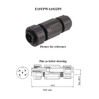 Connecteur étanche IP67 5/8 E10 2 3 4 5 6 7 8 B2 B3 B4, prise mâle droite, installable sur site