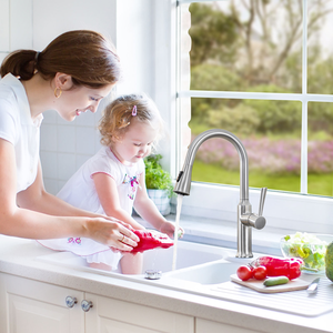 304 stainless steel pull out multi-spray mode versatile functional kitchen faucet - Product Image 2