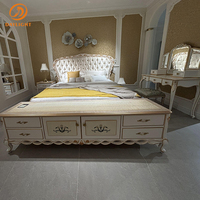 Ensemble de meubles européens en bois classique et vintage de luxe villa légère table de toilette de chambre à coucher en bois massif royal personnalisable haut de gamme