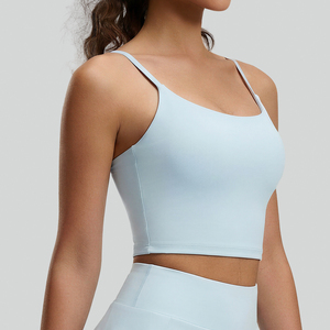 Reggiseno sportivo senza cuciture da donna con logo frontale, ad asciugatura rapida, traspirante, con <span class=keywords><strong>fascia</strong></span> ad alto sostegno per corsa, palestra ed esercizio fisico - Product Image 2