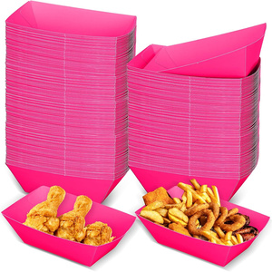 100 Pcs 2lb Paper Food Trays Boat 2lb Disposable Nacho Trays Kraft
