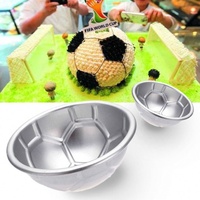 2 pièces d'ustensiles de cuisson pour la cuisine, moule à gâteau en forme de ballon de football 3D DIY, moule à bombe de bain, moule à gâteau en aluminium sphérique non toxique, moule à chocolat