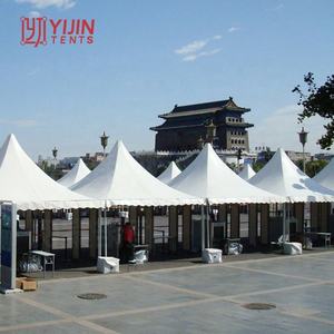 Stand d'exposition commercial en tissu PVC permanent pour l'extérieur, avec structure en aluminium, tente pagode pour événements 4x4m - Product Image 1