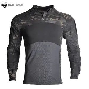 HAN WILD Custom camouflage combat shirt tactical uniform Elastic clothing