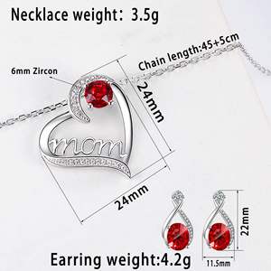 CLTF maman je t'aime <span class=keywords><strong>collier</strong></span> de boucles d'oreilles en forme de coeur <span class=keywords><strong>avec</strong></span> boîte à bijoux de fleur de savon noir à double porte cadeaux de fête des mères de mode - Product Image 4