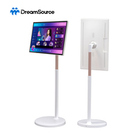 Televisor Inteligente Portátil de 21.5 Pulgadas, Recargable, Full HD, Táctil Capacitivo, Android, con Soporte de Pie para Centros Comerciales, Educación, Animación y Ascensores