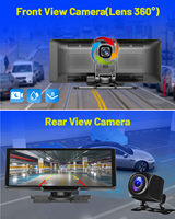 Podofo 10.26 "Portable CarPlay Écran Android Auto Voiture Stéréo Radio Caméra Arrière Moniteur Kits Dash Cam DVR BT Auto Electronics