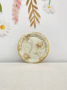 Assiettes en papier jetables en gros de l'usine DAMAI, assiettes rondes ordinaires, ensembles d'assiettes en papier à motifs floraux - Product Image 2