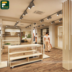 Luxury Clothing Shop Glass Display Cabinet Apparel Rack <b>Wall</b> Panel Cashier Counter Boutique Mirror Fixture - Product Image 5