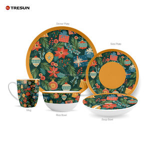 Services de table en porcelaine écologiques personnalisés - Design moderne, compatibles micro-ondes et lave-vaisselle, vaisselle de Noël - Product Image 6