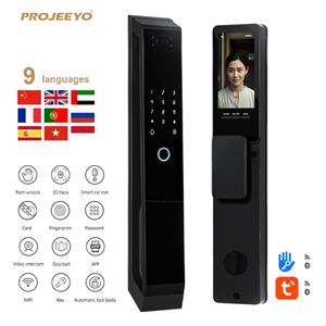 Cerradura Biométrica para Puerta con Wi-Fi, Control por Aplicación Tuya, Reconocimiento Facial, Contraseña y Código de Acceso con Tarjeta, Función de Cambio de Código para Seguridad del Hogar - Product Image 4