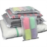 Sacs refermables en PE réutilisables avec fermeture éclair, en plastique mat, pour vêtements, sous-vêtements, emballages, impression offset givrée