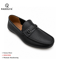 Mocassins pour hommes en cuir de vache véritable, souples et pliables, chaussures de conduite avec détails métalliques, mocassins à enfiler décontractés RADOLFA personnalisables