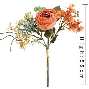Искусственный цветок с одним выжженным краем и круглой розой, оптовая продажа для украшения дома, свадебного и гостиничного декора, цветы - Product Image 5