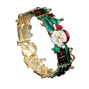 Christmas Jewelry <b>Set</b> Necklace Earrings <b>Bracelet</b> Cartoon Santa Claus Gift Holiday Zinc Alloy Oil Dripping Fashion Jewelry - Product Image 5