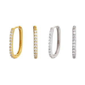 Pendientes de Aro de Plata de Ley 925 con Corazón de Circonita para Mujer, Estilo Vintage Minimalista INS, Joyería de Moda para Bodas y Fiestas - Product Image 1