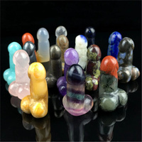 Mini consoladores de cristal para pene, tamaño pequeño de 2,8 cm, artesanía curativa de cristales, piedras curativas