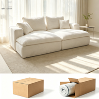 Canapé-lit moderne en velours côtelé compressé sous vide, convertible et pliable pour petit appartement ou chambre d'amis