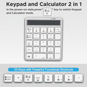 Portable Wireless numeric keypad Mini 23 Keys Rechargeable Scissor Switch Calculator Keyboard for Laptop Finance Office - Product Image 2
