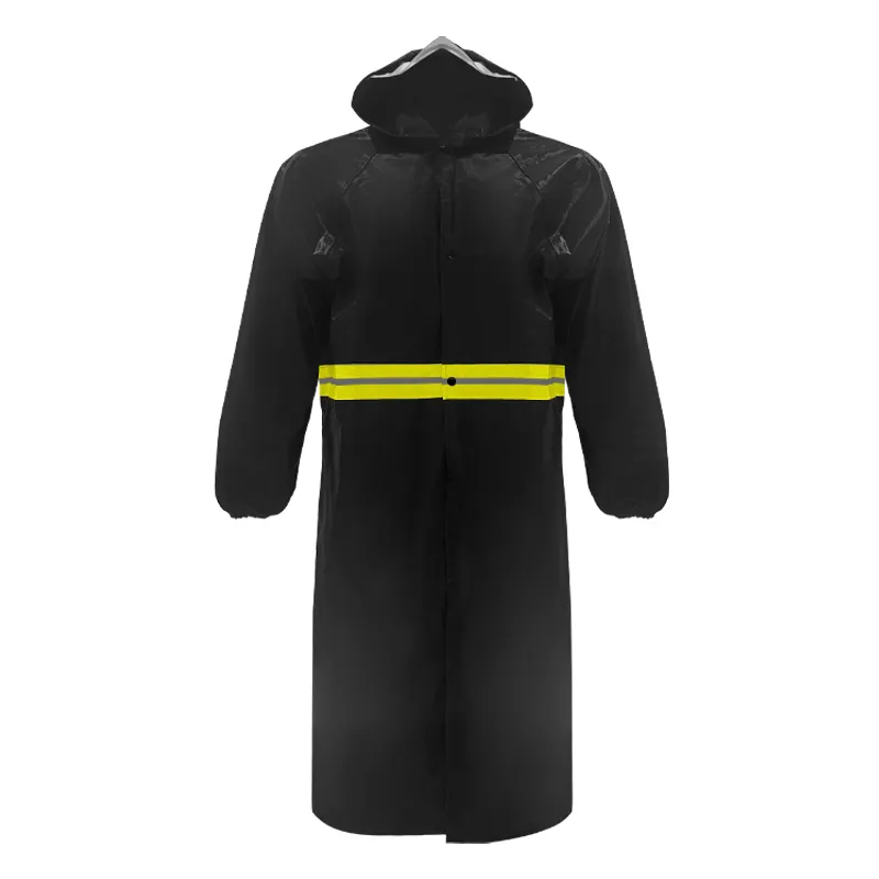 पीवीसी कोटिंग हल्के रेनवियर के साथ लंबे चिंतनशील पुन: प्रयोज्य रेनकोट वयस्क ऑक्सफोर्ड वॉटरप्रूफ रेनकोट