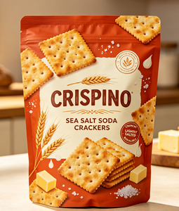 <span class=keywords><strong>Galletas</strong></span> de Sal Marina de Grado Alimenticio en Bolsa Resellable, Crujientes y Ligeramente Saladas, Empaque para Snacks al por Menor - Product Image 1