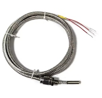 Sonde de température industrielle PT100 en platine filetée de haute précision, système 3 fils à sonde unique, vente en gros