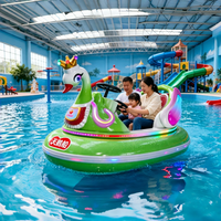 Bateau électrique en forme de cygne, bateau de combat aquatique, bateau tamponneur pour parc d'attractions, lac, parc aquatique, divertissement familial avec lumières LED