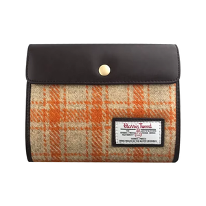 Copertina per Agenda in Pelle Harris Tweed A5/A6, Elegante Custodia per Quaderno con Porta Carte - Product Image 3