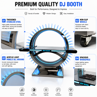 Cabine de DJ portable, table de DJ en forme de grande roue de 1,8 m avec éclairage RVB personnalisable, console de scène haut de gamme