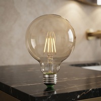 Ampoule LED à filament G95 en verre doré, E27 220-240V CE ErP, lampe globe Edison 5W blanc chaud pour la décoration de café, hôtel, maison