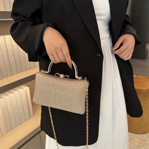 Bolso de Mano de Lujo con Diamantes, Patrón Sólido, Asa de Cristal, Bolso de Noche con Pedrería para Cena, <span class=keywords><strong>Fiesta</strong></span>, Boda - Product Image 5