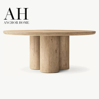 Luxuriöses Minimalistisches Modernes Massivholz-Esszimmer-Set Zylindrischer Sockel Passende Esszimmerstühle Hochwertige Replik Montiert Langlebig