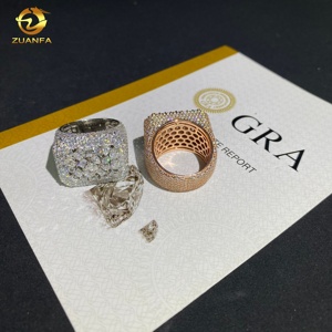 Anillo con Certificado GRA, Anillo Hip Hop con Incrustaciones de Moissanita, Moissanita VVS, Joyería de Plata 925, Anillo Fino con Corte Mixto de Diamantes <span class=keywords><strong>para</strong></span> Hombre - Product Image 3