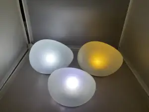 Lampada da tavolo da giardino a terra a forma di uovo in vetro a luce solare in mattoni