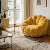 Canapé individuel confortable en velours shaggy personnalisable, capitonné, haute densité, fauteuil inclinable moelleux pour homme paresseux, fauteuil club, fauteuil de lecture