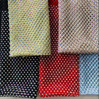 Shaoxing Usine En Gros 3D Maille Dentelle Sequin Tissu Extensible Strass Foret Paillettes pour Robes De Mariée De Mariée