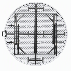 Other <b>outdoor</b> furniture <b>Outdoor</b> Portable Foldable <b>Table</b> <b>and</b> <b>Chair</b> Set - White Plastic <b>Round</b> Banquet Set - Product Image 2