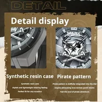 Montre à quartz pour homme Mark Fairwhale, cadran rotatif tête de pirate, étanche 30m, bracelet en silicone, montre sport FW-5040
