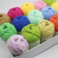Combed 5-Strand Five-Strand Milk Cotton Self-Woven Scarf Wool Ball Medium Thick Blended Yarn DIY Knitting Crochet Material Dyed